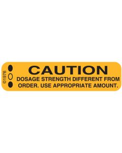 WARNING LABEL - 1-9/16 X 3/8 - CAUTION DOSAGE - 155