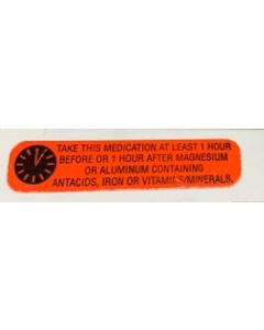 WARNING LABEL - 1-9/16 X 3/8 - DO NOT TAKE ANTACIDS - 1603