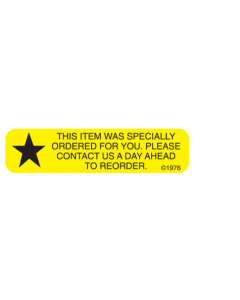 WARNING LABEL - 1-9/16 X 3/8 - THIS ITEM WAS