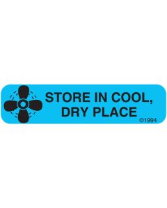 WARNING LABEL - 1-9/16 X 3/8 - STORE IN COOL, DRY PLACE