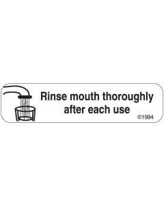 WARNING LABEL - 1-9/16 X 3/8 - RINSE MOUTH - 1669