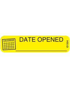 WARNING LABEL - 1-9/16 X 3/8 - DATE OPENED - 1672