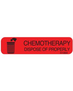 WARNING LABEL - 1-9/16 X 3/8 - CHEMOTHERAPY