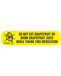 WARNING LABEL - 1-9/16 X 3/8 - DO NOT EAT GRAPEFRUIT - 1690