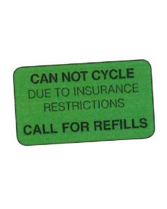 WARNING LABEL - 1-3/4 X 1 - CAN NOT CYCLE - 1720-PM9-CYCLE