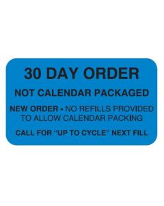 WARNING LABEL - 1-3/4 X 1 - 30 DAY ORDER