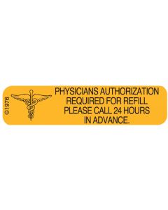 WARNING LABEL - 1-9/16 X 3/8 - PHYSICIANS AUTHORIZATION REQUIRED - 192