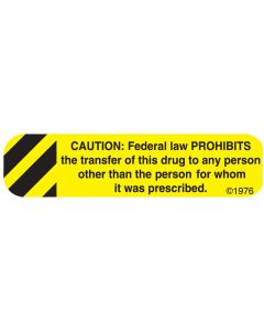 WARNING LABEL - 1-9/16 X 3/8 - CAUTION: FEDERAL LAW PROHIBITS - 193