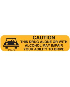 WARNING LABEL - 1-9/16 X 3/8 - CAUTION THIS DRUG - 196