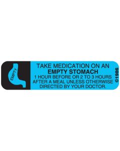 WARNING LABEL - 1-9/16 X 3/8 - TAKE MEDICATION ON - 3W