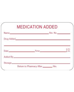 WARNING LABEL - MEDICATION ADDED - 3 X 2