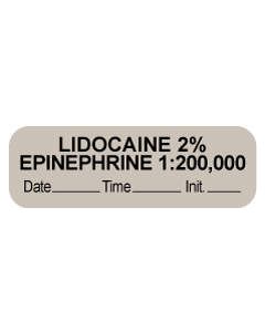 ANESTHESIA LABEL - 1-1/2 X 1/2 - LIDOCAINE 2% EPINEPHRINE 1:200,000 - 59726605