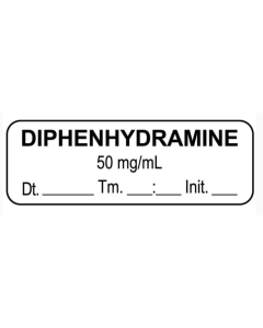 LABEL - 1-1/2 X 1/2 - DIPHENHYDRAMINE - 50 MG/ML