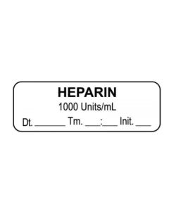 LABEL HEPARIN 1000 UNITS/ML - AP349-D