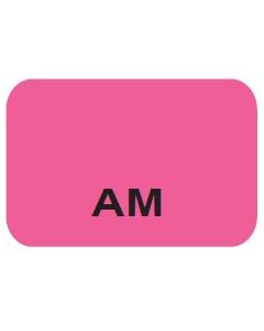 SHEETED LABEL - AM - BLACK PRINT ON PINK - 15 X 1 - 1600/PACK - AM-PINK2C