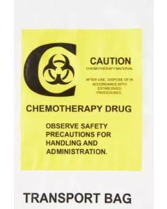RECLOSABLE ZIP BAG - CHEMOTHERAPY DRUG TRANSPORT - 12 X 15 - 4 MIL - 100/PACK