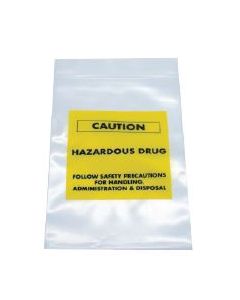 RECLOSABLE ZIP BAG - CAUTION HAZARDOUS DRUG - 4 X 6 - 4 MIL - 100/PACK - AMSH146