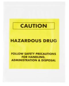 RECLOSABLE ZIP BAG - CAUTION HAZARDOUS DRUG - 9 X 12 - 4MIL - 100/PACK - AMSH1912