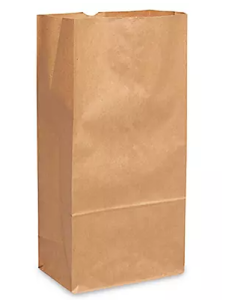 PAPER BAG - BROWN KRAFT - 7-1/16 X 4-1/2 X 13-3/4 - 12LB - BKBJ12
