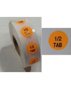 LABEL - 1/2 CIRCLE - 1/2 TAB - 1000 LABELS/ROLL - CL417A