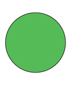 LABEL - 3/4 CIRCLE - HIGH-VISIBILITY GREEN FLOOD COATED - 1000/ROLL - CR.75-GREEN