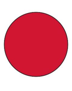 LABEL - 3/4 CIRCLE - RED FLOOD COATED - 1000/ROLL - CR.75-RED