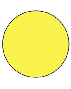 LABEL - 3/4 CIRCLE - YELLOW FLOOD COATED - 1000/ROLL - CR.75-YELLOW