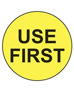 LABEL - 3/4 CIRCLE - USE FIRST - 1000/ROLL - CR.75FIRST