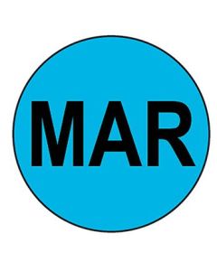 LABEL - 3/4 CIRCLE - MARCH - 500/ROLL - CR.75MAR
