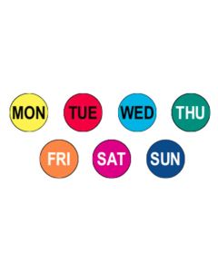 LABEL - 3/4 CIRCLE - 7 DAY KIT - 500/ROLL - CR.75WEEK-KIT