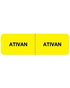 LABEL IV LINE ID ATIVAN 3 X 7/8