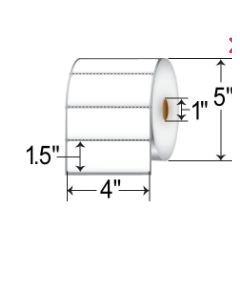 BLANK - DIRECT THERMAL LABEL - 4 X 1-1/2 - 12 ROLLS/CASE