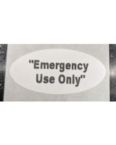WARNING LABEL - OVAL - EMERGENCY USE ONLY - 1-1/2 x 3/4 - EMER-USE