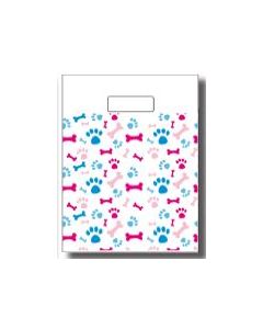 PLASTIC BAG - 8 X 9 - CLEAR W/PINK/BLUE SCATTER PRINT DESIGN - 1000/CASE - FP-VB-6
