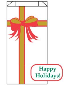 HAPPY HOLIDAYS RIBBON WITH BOW - 5 X 2 X 10 - RX BAG 23 - HAPHOLBOW5210