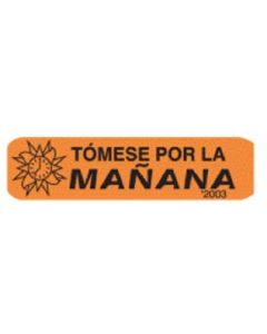 WARNING LABEL - 1-9/16 x 3/8 - SPANISH - TAKE IN THE MORNING - HG346