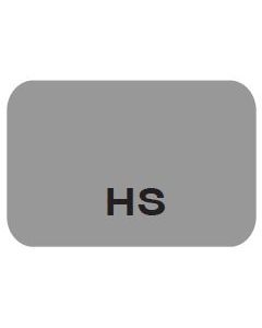 SHEETED LABEL - HS BLACK PRINT ON GRAY - 15 X 1 - 1600/PACK - HS-GRAY2C