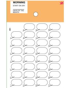 CARD - 31 DAY HEAT SEAL - CALENDAR MEALTIME - MORNING - 500/CASE - J300-43
