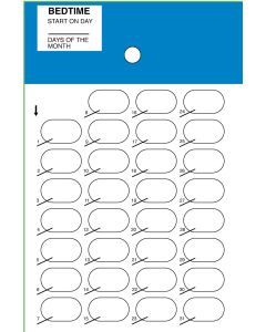 CARD - 31 DAY HEAT SEAL - CALENDAR MEALTIME - BEDTIME - 500/CASE - J300-46