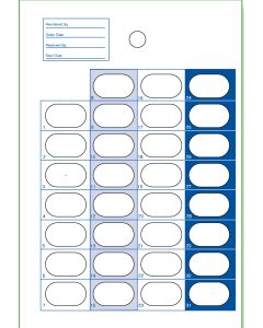 CARD - 31 DOSE COLD SEAL - CALENDAR - BLUE - SUREMED - 250/CASE - J300-59