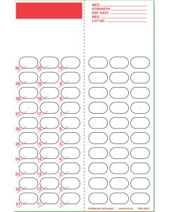 300-67 - 30 DOSE MINI HEAT SEAL CONTROL CARD - 500/CASE - J300-67