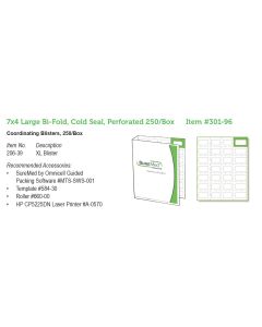 CARD - 7 X 4 BI-FOLD - PEFORATED - COLD SEAL - 250/CASE - J301-96