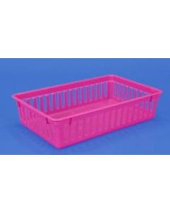 PLASTIC BASKET - MESH - 6-1/2 X 10 X 2-1/2 - PINK - J51310-PK-LRG