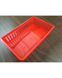 PLASTIC BASKET - MESH - 6-1/2 X 10 X 2-1/2 - RED - J51310-RD-LRG
