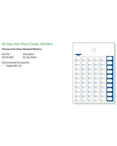 CARD AND BLISTER - 60 DAY HEAT SEAL 1-PIECE - 250/CASE - J60