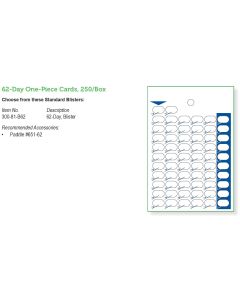 CARD - STOCK - 62 DAY 1-PIECE HEAT SEAL - 250/CASE - J62