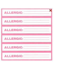 LABEL - 1-3/8 X 5-3/8 - ALLERGIC