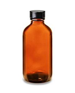 BOSTON ROUND AMBER GLASS BOTTLES 4 OUNCE - 24/CASE