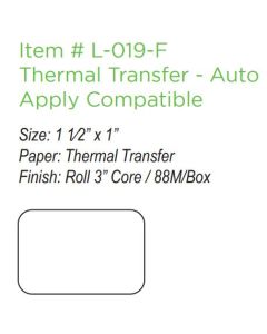 L-019-F BLANK AUTO APPLY THERMAL - L-019-F
