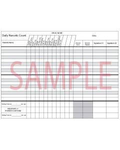 NARCOTIC RECORD BOOK - DAILY - W/LISTED DRUG NAMES - LDN1 - NARC-LDN1